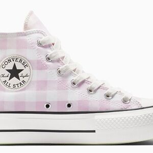 Converse Women's Pink Gingham High-Top Sneakers